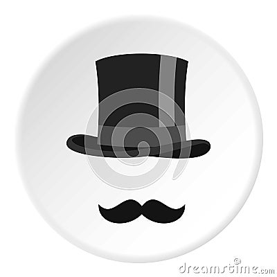 Cylinder and moustaches icon circle Vector Illustration