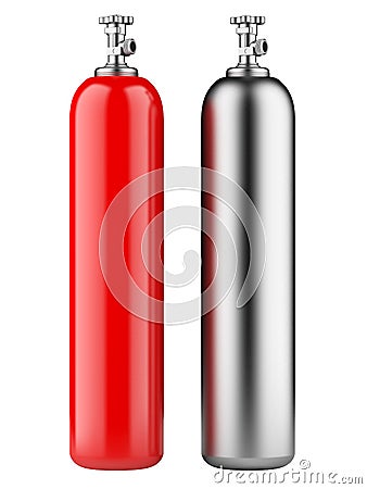 Cylinders with compressed gas Stock Photo