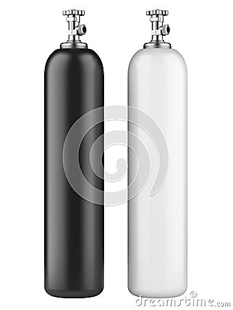 Cylinders with compressed gas Stock Photo