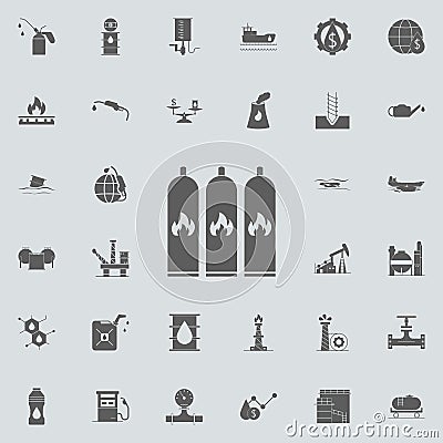 cylinders with a flammable substance icon. Oil icons universal set for web and mobile Stock Photo