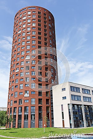 Cylindrical Apartments Tower Stock Photo