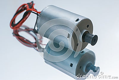 Cylindrical electrical motor energy converter Stock Photo