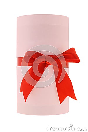 Cylindrical shape gift box Stock Photo