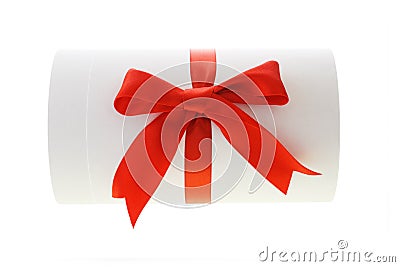 Cylindrical shape gift box Stock Photo