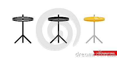 Cymbals icon of 3 types. Isolated vector sign symbol. Vector Illustration