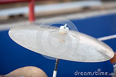 Large cymbol used in marching band Stock Photo