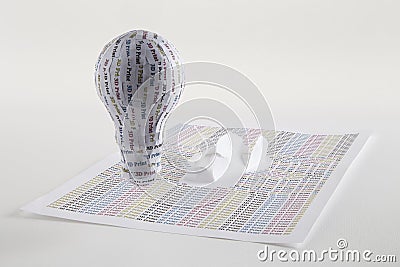 CYMK 3D Printing lightbulb Stock Photo