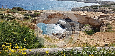 Europe Cyprus beach sunny hiking rock stone Stock Photo