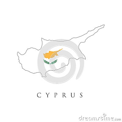 Cyprus detailed map with flag of country. detailed illustration of a map of Cyprus with flag, Map Flag of Cyprus isolated on white Vector Illustration