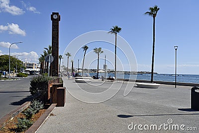 Cyprus , Kato Paphos, Promenade Editorial Stock Photo