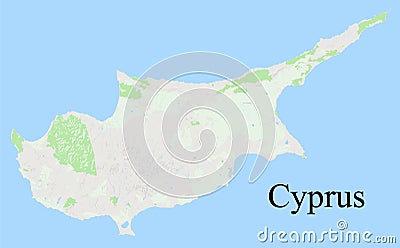 Cyprus map. Geographic map background, drawn with cartographic a Stock Photo