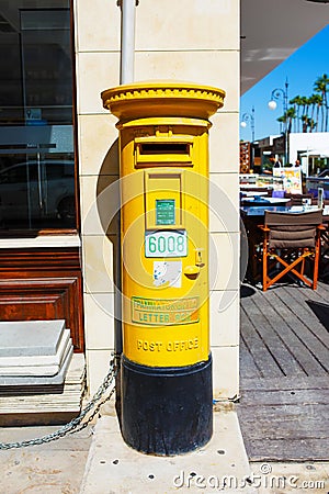 Cyprus Postal Pillar Box Editorial Stock Photo