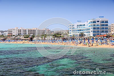 Cyprus - Protaras Beach Editorial Stock Photo