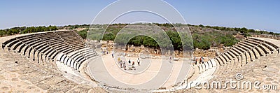 Cyprus. Ruins of the Roman settlement Salamis (IV century BC). View of the ancient theatre. Editorial Stock Photo