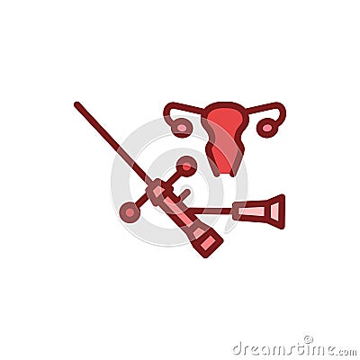 Cystoscopy line icon. Outline pictogram for web page. Vector Illustration