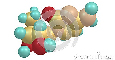 Cytidine molecular structure isolated on white background Cartoon Illustration