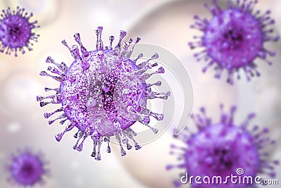Cytomegalovirus, DNA virus from herpesviridae family Cartoon Illustration