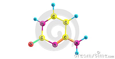 Cytosine molecular structure isolated on white background Cartoon Illustration