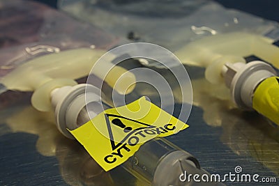 Cytotoxic iv drips Stock Photo