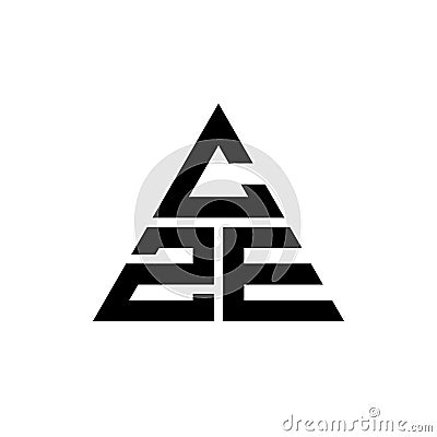CZE triangle letter logo design with triangle shape. CZE triangle logo design monogram. CZE triangle vector logo template with red Vector Illustration