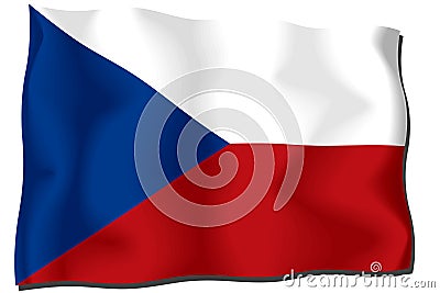 Czech Flag Stock Photo