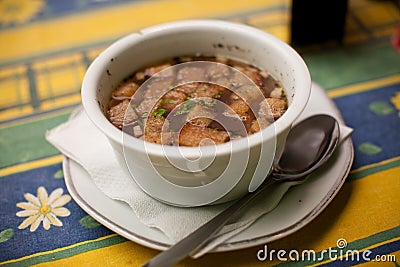 Czech Garlic Soup Stock Photo