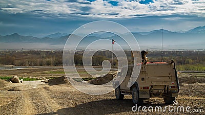 Czech heavy armored Iveco vehicle in Afghanistan Editorial Stock Photo