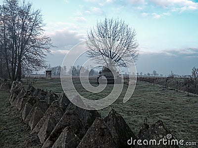 Czech historical bunker museum from war fotification Stock Photo