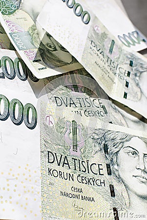 Czech Koruna 2 000 bill Stock Photo