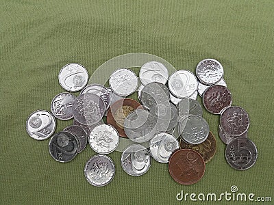 Czech Koruna coins money CZK Stock Photo