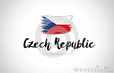 czech republic country flag concept with grunge design icon logo Vector Illustration