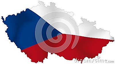 Czech Republic flag Cartoon Illustration