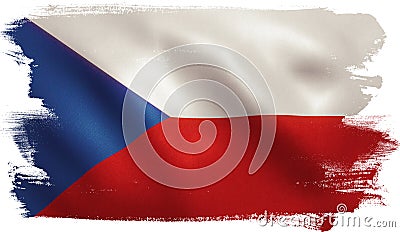 Czech Republic Flag Cartoon Illustration