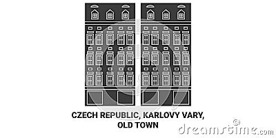 Czech Republic, Karlovy Vary, Old Town travel landmark vector illustration Vector Illustration