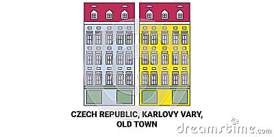 Czech Republic, Karlovy Vary, Old Town travel landmark vector illustration Vector Illustration