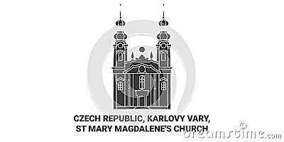 Czech Republic, Karlovy Vary, St Mary Magdalene's Church travel landmark vector illustration Vector Illustration