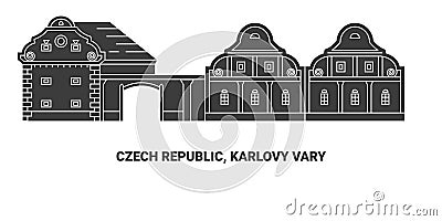 Czech Republic, Karlovy Vary travel landmark vector illustration Vector Illustration