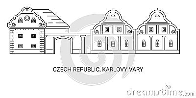Czech Republic, Karlovy Vary travel landmark vector illustration Vector Illustration