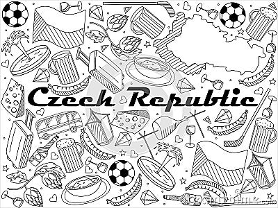 Czech Republic line art design vector illustration Vector Illustration