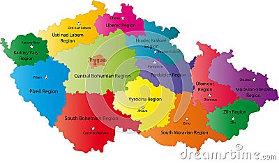 Czech Republic map Cartoon Illustration