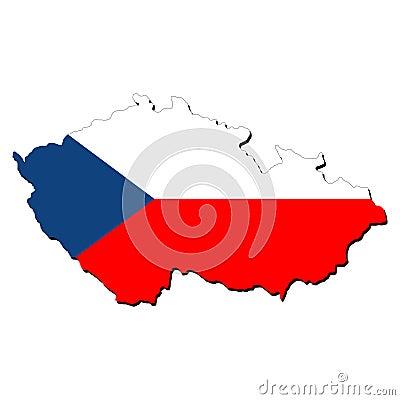 Czech Republic map flag Vector Illustration