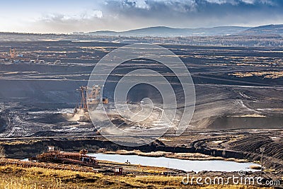 Offroad safari, CSA coal pit, town Most, North Bohemia, Czech republic Editorial Stock Photo