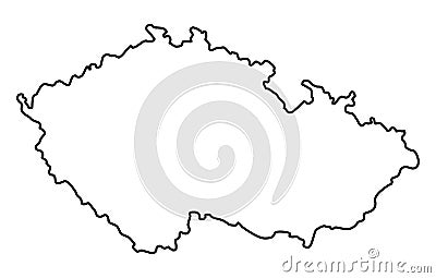 Czech Republic outline map vector illustration Vector Illustration