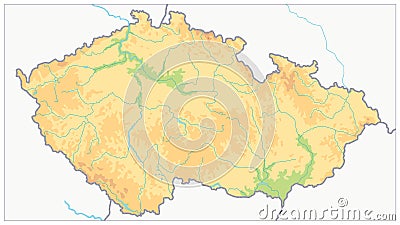 Czech Republic Physical Map. No text Vector Illustration