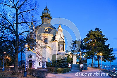 CZECH REPUBLIC, PRAGUE - JAN 8, 2008: art nouveau Hanavsky pavilion, Letna orchards, Lesser Town, Prague, Czech republic Editorial Stock Photo