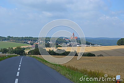 Czech, Romanesque architecture, tourism, castle Bouzov, Olomouc, beautiful view, antiquary, noble family, Stock Photo