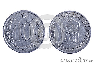Czechoslovakia coins macro Stock Photo