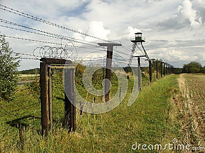 Czechoslowak iron curtain Stock Photo