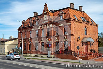 Czluchow, pomorskie / Poland - March, 31, 2019: Main Post Office in a small town. Historic building of the Post Office Editorial Stock Photo