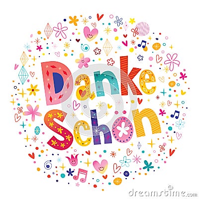 Danke schon Thank you very much in German Vector Illustration